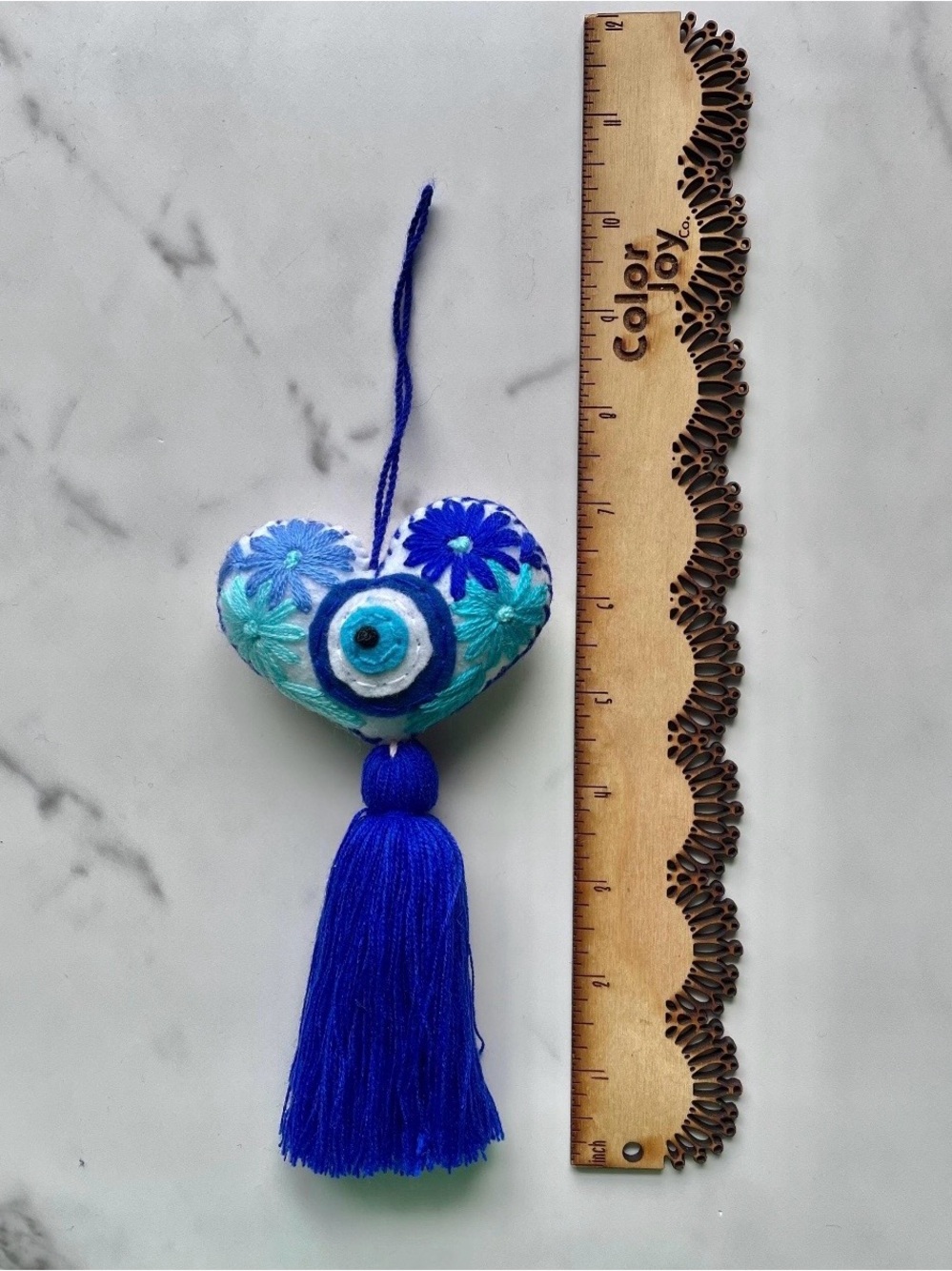 Evil eye bag charm tassel